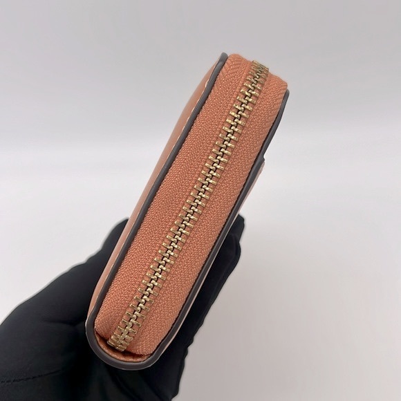Coach Accordion Zip Wallet Brass/Faded Orange - Picture 5 of 16